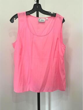 Linea by Louis Dell'Olio Pink Sleeveless Blouse Large